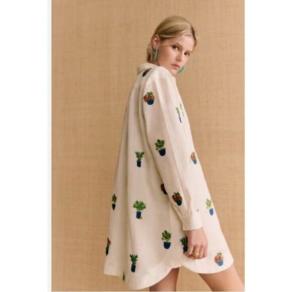 SEZANE x MOMONI Sz 40 8 Maxine Shirt Dress Jardini NWT - Picture 13 of 14